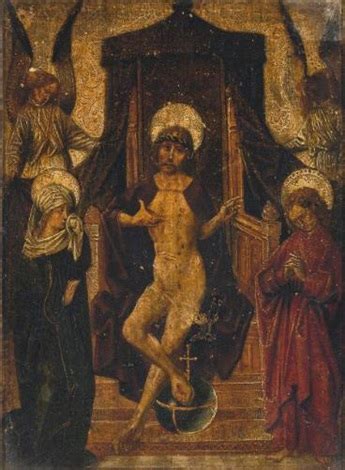 The Risen Christ Flanked By The Virgin And St John The Evangelist With