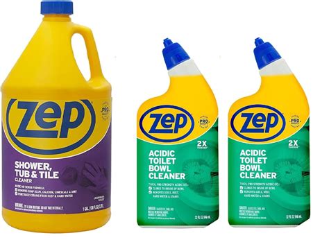 Zep Zustt128 Shower Tub And Tile Cleaner 1 Gallong Acidic Toilet Bowl Cleaner 32 Oz