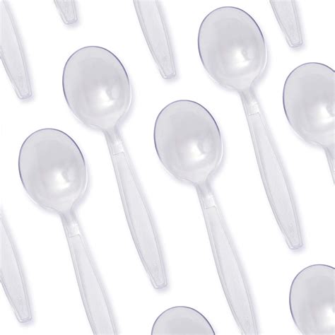 Amazon 1 000 Plastic Disposable Soup Spoons Bulk White Medium