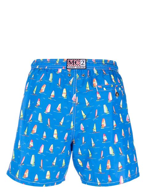 Mc Saint Barth Graphic Print Swim Shorts Farfetch