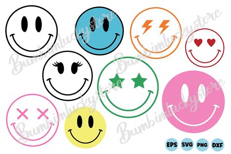 Smiley Face Svg Bundle Graphic By Bumbimluckystore Creative Fabrica