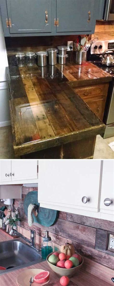 Pallet Countertops Backsplash Top Cool Diy Kitchen Pallets Ideas