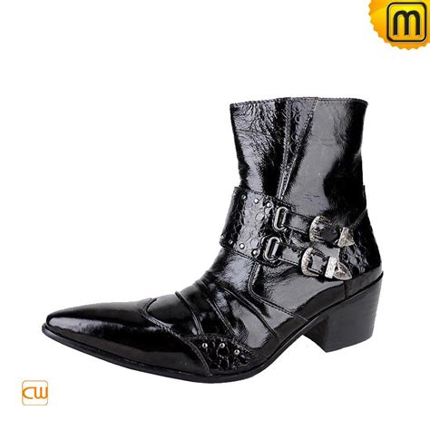 Mens Black Leather Dress Boots CW769133