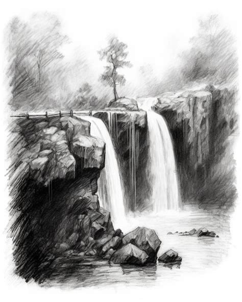 Aggregate 69+ waterfall pencil drawing latest - xkldase.edu.vn