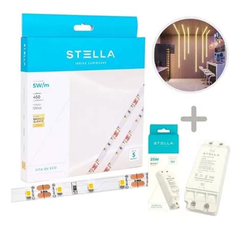 Tira Led Profesional Eco Stella De W M Ip V Con Fuente