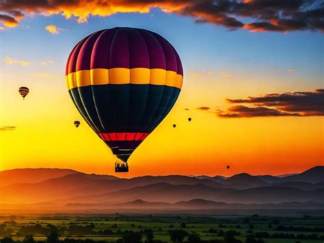 Premium AI Image Photo Landscape Of Hot Air Balloon Generative Ai