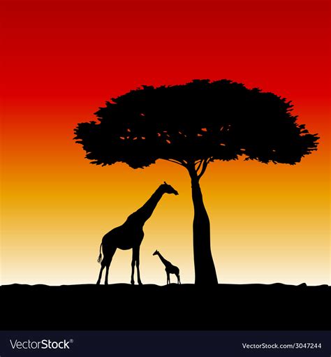 Giraffe art silhouette Royalty Free Vector Image