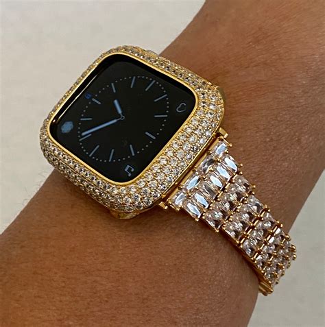 Bling Apple Watch Band Gold Women Swarovski Crystal Mm Mm Mm