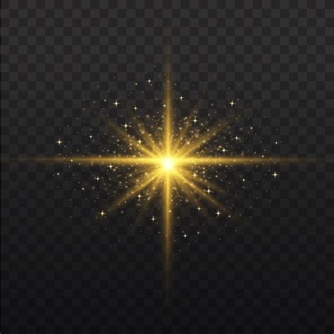 Premium Vector Yellow Glowing Light Explodes On Transparent Bright Star