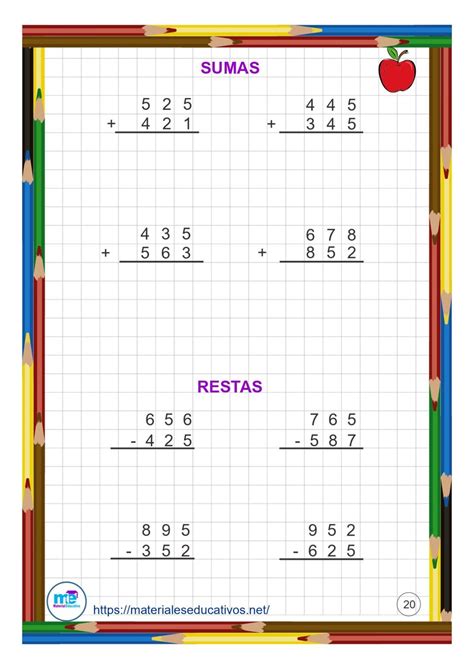 Coleccion Sumas Restas 2 Cifras 3 Artofit