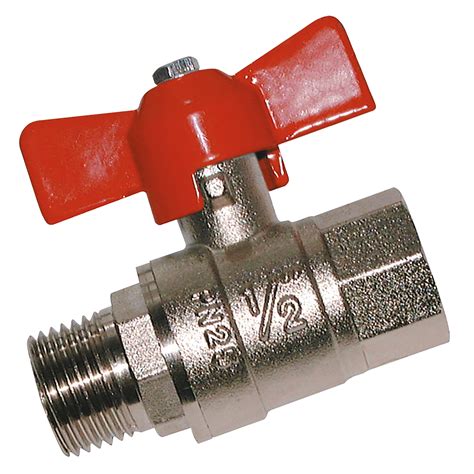 1 4 BSPM X 1 4 BSPF Brass Ball Valve Red T Hdle Shepherd Hydraulics