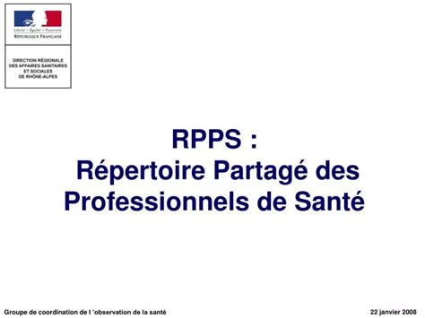 Ppt Rpps R Pertoire Partag Des Professionnels De Sant Powerpoint