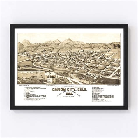 Canon City Map 1882 Old Map of Canon City Colorado Art - Etsy