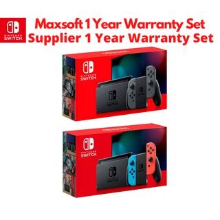 MAXSOFT Nintendo Switch V2 Neon Grey Console Bundle MAXSOFT 1 YEAR