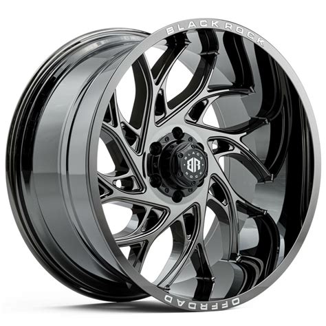 Black Rock Stryker Black Chrome 22 Inch 4x4 Off Road Wheels