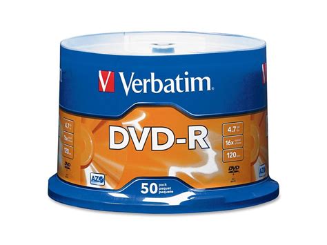 Verbatim 4 7GB 16X DVD R 50 Packs Disc With Advanced Azo Recording Dye