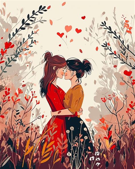 Premium Photo Valentines Lesbian Couple Background