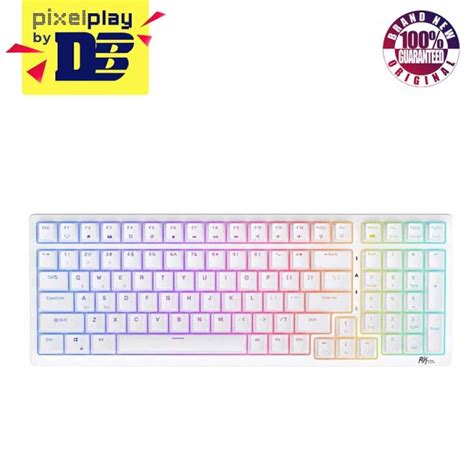 Royal Kludge RK98 Tri Mode RGB 100 Keys Hot Swappable Mechanical Keyboard White Red Switch
