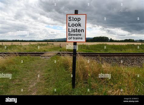 Railroad Crossing Safety Sign Stock Photo Alamy