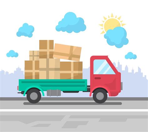 Camion Transport Marchandises Clipart Livraison Voiture Sans Permis