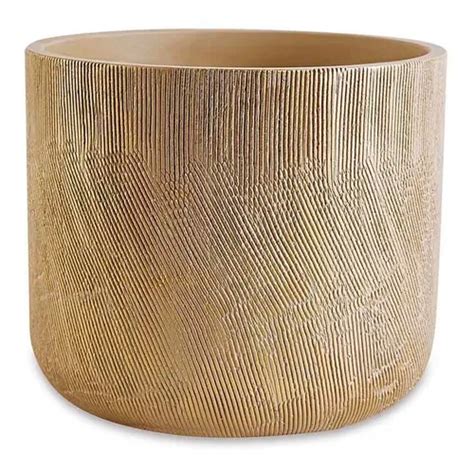 Cachepot Em Cimento Nude E Dourado X Cm Mercadolivre