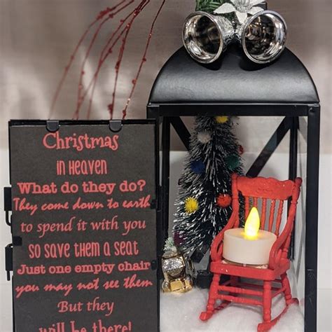 Christmas In Heaven Empty Chair Memorial Lantern Best Of Etsy