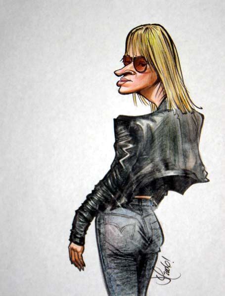 Joe Bluhm Uma Thurman Caricature Uma Thurman Humanoid Sketch