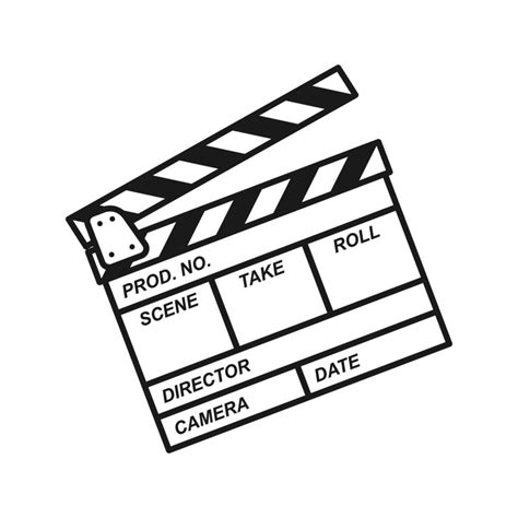 Clapperboard Icon Vector Board Clap For Video Clip Scene Start