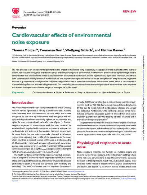 Fillable Online Cardiovascular Effects Of Environmental Noise Exposure