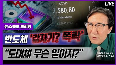 뉴스속보 긴급 반도체 갑자기 폭락도대체 무슨 일이지 정완진tv Youtube