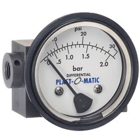 Plast O Matic DPGS025V PV 30 2 5 B Differential Pressure Gauge With