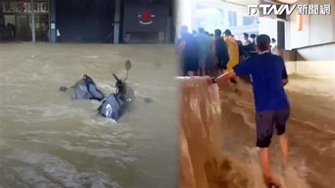 影／高雄多地「大淹水」災情頻傳 暴雨灌入地下室成「車道瀑布」