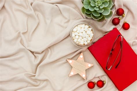 Premium Photo Cozy Christmas Evening With Cocoa Flat Lay