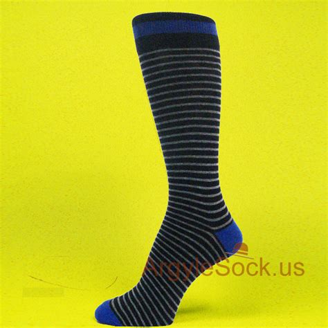 Royal Blue Charcoal Gray Light Grey Groomsmen Argyle Socks For Men