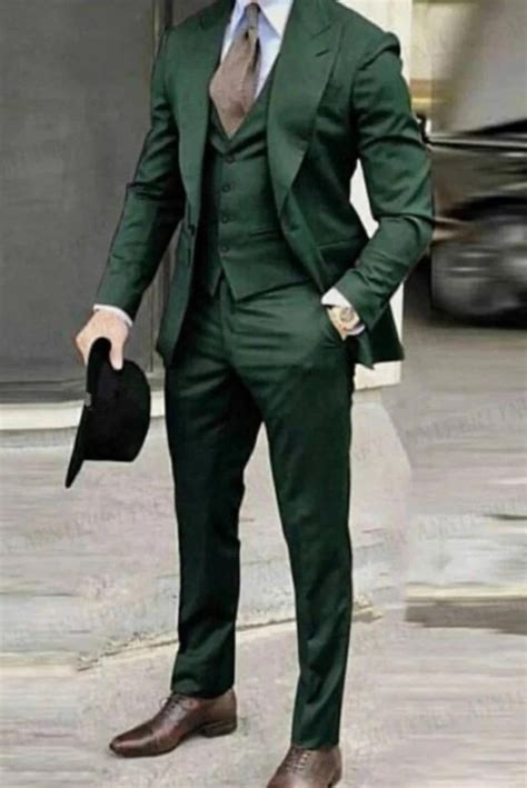 Shop For Emerald Green 3 Piece Suit For Men At Sainly Sainly