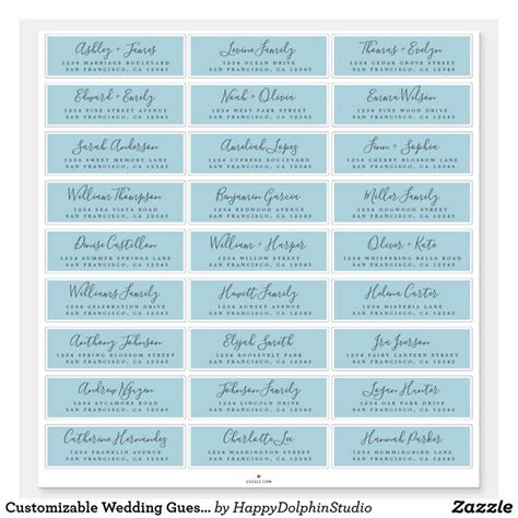 Customizable Wedding Guest Address Labels | Zazzle