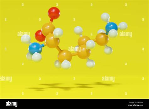 Lysine L Lysine Lys K Amino Acid Molecule 3d Rendering Ball And Stick Molecular Model With