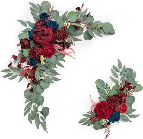 Amazon Ling S Moment Artificial Flower Swag For Burgundy And Navy