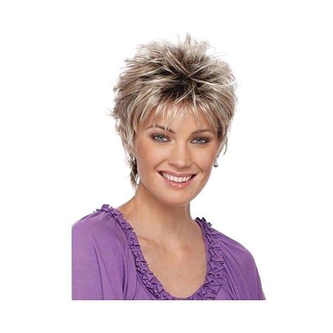 Dark Brown Mixed Blonde Highlight Pixie Cut Wigs Synthetic Layered Wigs EBay
