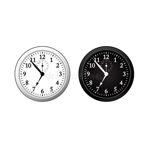 Icono Blanco Y Negro Del Reloj Ilustración Del Vector Ilustración De