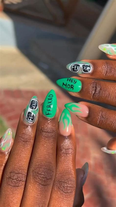 Nail Feid Ferxxo 💚😎🔥 Nails Nailss Caro