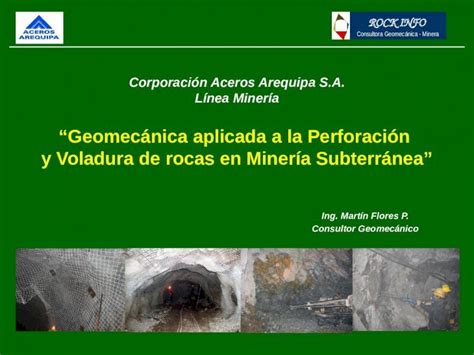 PPTX Geomecánica Aplicada a La Perforación y Voladura de Rocas en