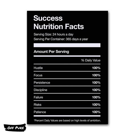 Tableau "Success Nutrition Facts Black" | Off Pure