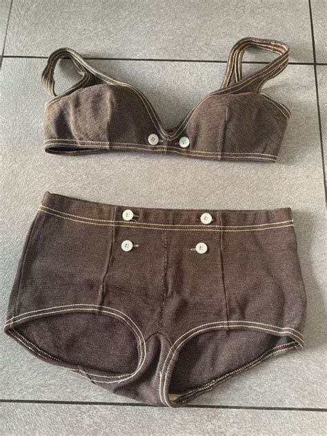 vintage Bikini marron tissut 1965 70 Gebraucht in Arbedo für CHF 17 mit Lieferung auf