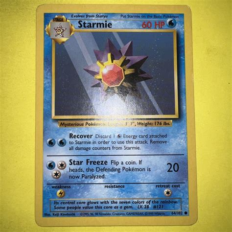 Pokemon Tcg Starmie Base Set Ebay