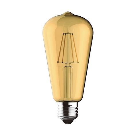 Lâmpada Led Luxram E27 St64 Filamento 4w Luz Âmbar 2200k