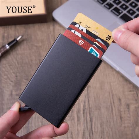 Slim Aluminum Wallet With Elasticity Back Pouch Id Credit Card Holder