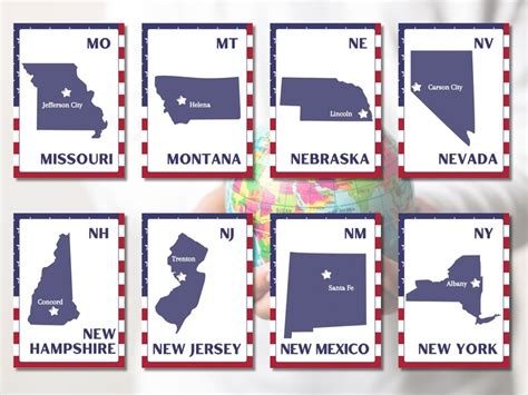 U S States And Capitals Flashcards Printable Flashcards United