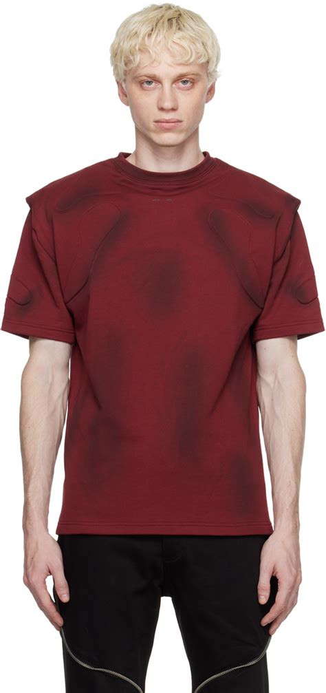 Heliot Emil Red Monotonic Compression T Shirt Heliot Emil