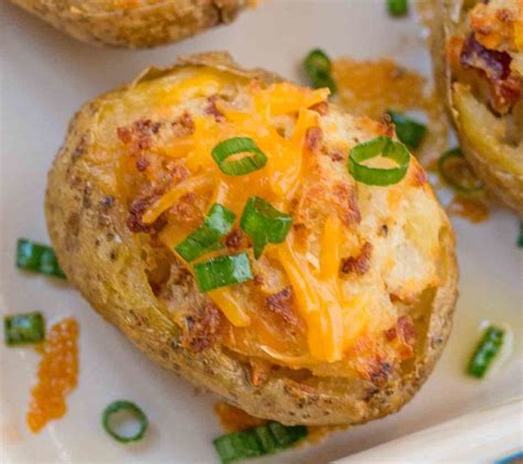 Twice Baked Potatoes Made With Russet Potatoes Cheddar Cheese Sour